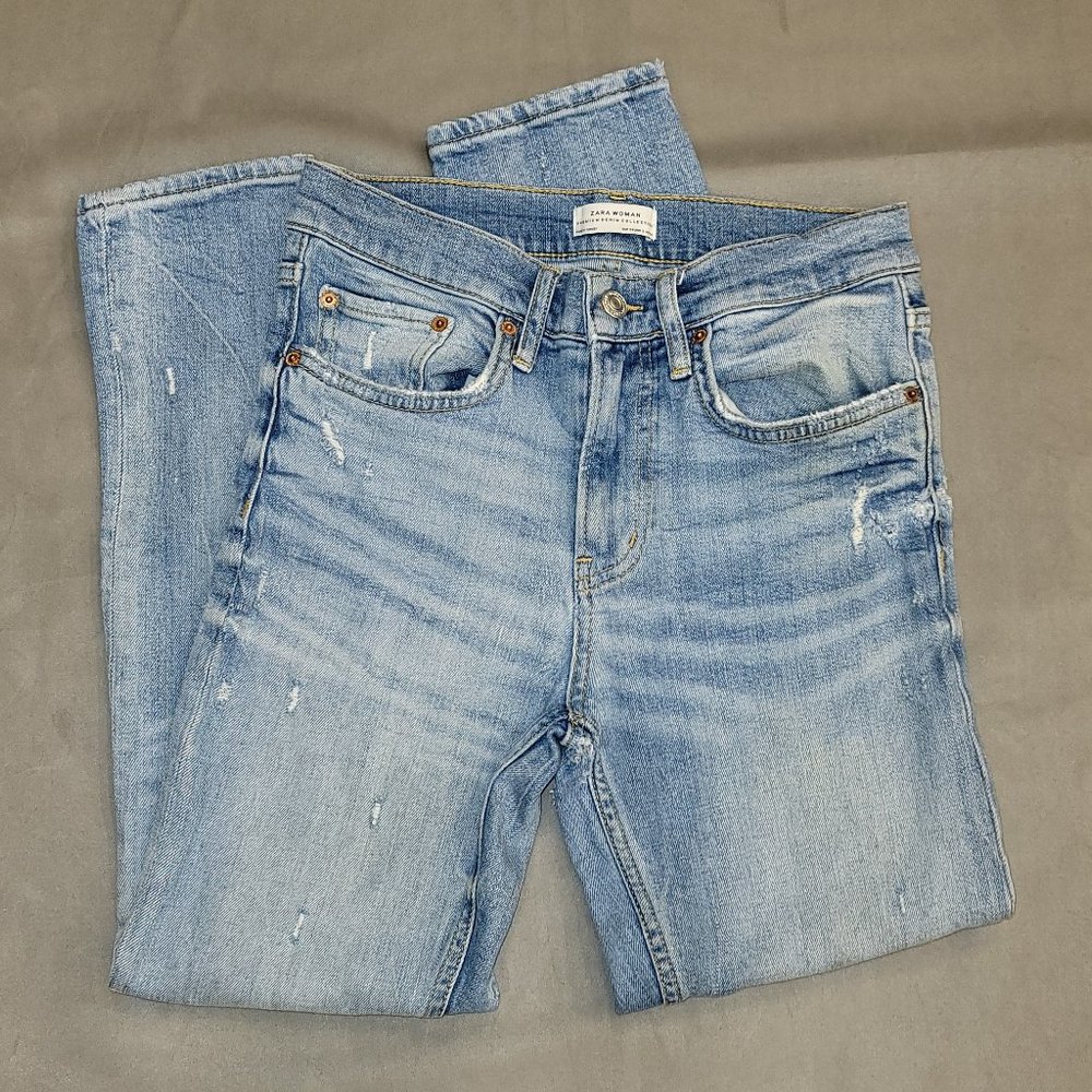 ZARA Sz 2 Skinny distressed jeans